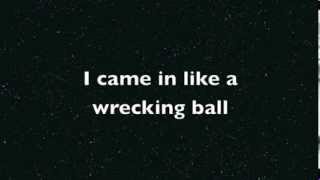 Wrecking Ball  Miley Cyrus  Lyric Video HD [upl. by Aikal]