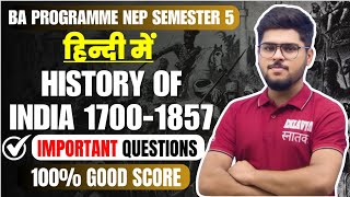 History Of India 17001857 Most important questions answer  BA Programme Semester 5  NEP DU [upl. by Musette]