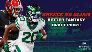 Breece Hall vs Bijan Robinson Which ELITE RB to Draft in 2024 Fantasy Football [upl. by Emixam]