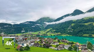 Lungern a Beautiful Swiss village with a magical lake view Switzerland  4K walking tour [upl. by Felten]