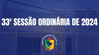 33ª Sessão Ordinária  14 de outubro de 2024 [upl. by Aveneg]