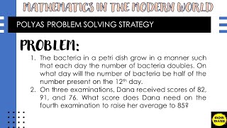 POLYAS PROBLEM SOLVING STRATEGY [upl. by Nojed]