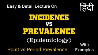 Prevalence vs Incidence in Epidemiology  Point and Period Prevalence  Epidemiology in Hindi Lokesh [upl. by Richer]