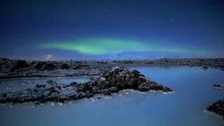 Blue Lagoon Iceland with northern lights [upl. by Odnuges122]