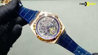 Automatic Rose Gold Color Stainless Steel Blue Belt Gents Watch [upl. by Essilrahc]