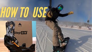 How To Use Burton Step Ons  Getting In and Out [upl. by Sivram999]