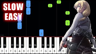 Barricades  Attack on Titan OST  SLOW EASY Piano Tutorial [upl. by Nyltyak]