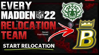 EVERY Relocation Team In Madden 22 Franchise Mode [upl. by Iaht]