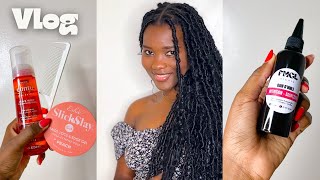 VLOG CAPILLAIRE 2  Routine soins pendant une coiffure protectrice et resserrage locs [upl. by Mcdonald677]