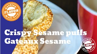 Sesame Puff Recipe  Gateaux Sesame TIL Mauricien Recipe  Easy and Fast Tea Time Cake Recipe [upl. by Eenaej]