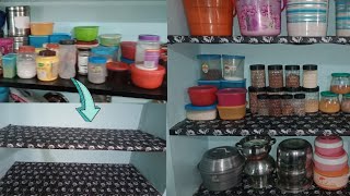 DIML  Kitchen organisation  Kitchen Shelf Liner  How to Fix Shelf Sheet [upl. by Ayisan]