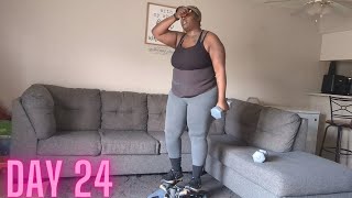 VEDA DAY 24 MINI STEPPER WORKOUT WITH 5LB WEIGHTS  praise amp worship motivation weightlossjourney [upl. by Leihcar433]