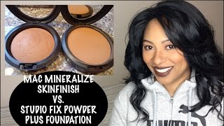 MAC Mineralize Skinfinish Natural vs MAC Studio Fix Powder Plus Foundation [upl. by Yeliac]