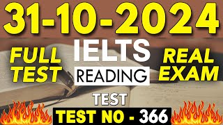 IELTS Reading Test 2024 with Answers  31102024  Test No  366 [upl. by Cas]