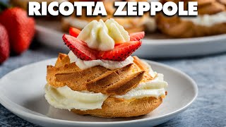 Baked Zeppole with Ricotta Filling  Amazing Italian Dessert [upl. by Coleen700]