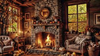 Immerse Yourself in Fall Ambiance Fireplace and Piano Music [upl. by Elton860]