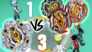 ANIME VS REAL LIFE Bloody Longinus amp Lui 1 VS 3 BATTLE  Beyblade Burst Super ZTurbo [upl. by Ciryl]