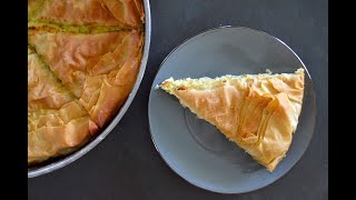 Greek vegan potato leek phyllo pastry pie [upl. by Jaeger]