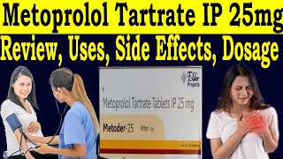 metoprolol tartrate 25 mg in hindi  Metoder tablets 25 mg  Uses Side Effects Dose pregnancy [upl. by Torhert400]