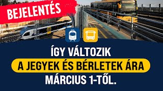 Mennyibe kerül egy vonat és buszjegy március 1től [upl. by Aker]