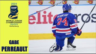 2024 WJC  Gabe Perreault Highlights [upl. by Ecnerwal]