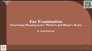 Ear Examination  Hearing loss screening and Weber’s and Rinne’s Tests [upl. by Esinert]