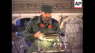 USA NEW YORK CUBAN PRESIDENT FIDEL CASTRO VISITS HARLEM [upl. by Thetisa584]