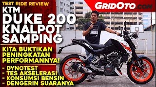 KTM Duke 200 Knalpot Samping 2018  Test Ride Review  GridOto [upl. by Reppep]