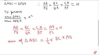 The ratio of area of Two similar triangles is equal to the ratio of the squares of any two [upl. by Aun]