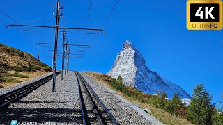 Cab Ride  Gornergrat Bahn Matterhorn Railway Zermatt Switzerland  Train Driver View  4K 60fps [upl. by Laroy]