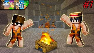 Becoming a CAVEMAN In Minecraft  SevTech Ages 1 [upl. by Martino]