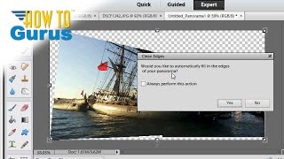 How to Make a Photomerge Panorama in Adobe Photoshop Elements 15 14 13 12 11 Tutorial [upl. by Armil]