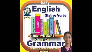 EASY ENGLISH STATIVE VERBS bharathischool reddipatti englishgrammar [upl. by Tobiah]