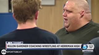 Olympic gold medalist Rulon Gardner the new wrestling coach at Herriman High [upl. by Irtimid]