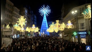 Vigo inaugura la Navidad con el encendido de luces ante miles de personas [upl. by Eisac]