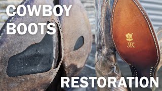 Cowboy Boot Restoration  Boots Get a TOTAL Makeover [upl. by Nabru]