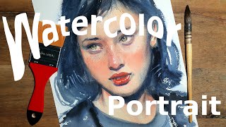 Watercolor portrait full video [upl. by Llorre]