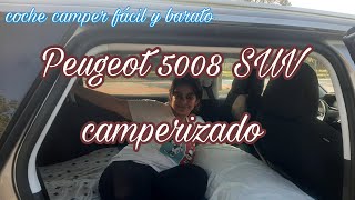 COCHE CAMPER BARATO Y SENCILLO  Peugeot 5008 SUV camperizado  VANTOUR [upl. by Aikam]