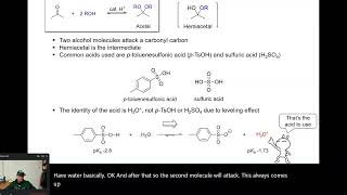 Organic Chemistry 2  Chapter 196  Acidcatalyzed acetal formation [upl. by Zea]