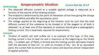 Amperometric titration Definition Principle Methodology Example amp Advantages [upl. by Bocyaj]