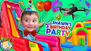 Shawns 2nd Birthday Party BOUNCE HOUSE Inflatable Outdoor Playground Giant Slides FUNnel VIsi [upl. by Minabe]