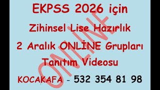 EKPSS 2026 için ZİHİNSEL LİSE ONLİNE EĞİTİM KURSLARIMIZ TANITIM VE SÜPRİZ VİDEOSU İZLEYİNİZ [upl. by Arvy]