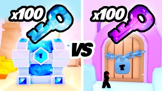 100 Secret Keys vs 100 Crystal Keys  Which gives better loot Pet Sim 99 [upl. by Navonoj]