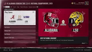 2 Alabama vs 5 Lsu CFP FINAL 32 Player Dynasty [upl. by Elvie]