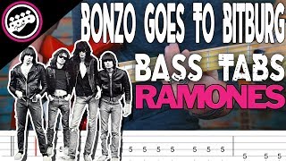 The Ramones  Bonzo Goes To Bitburg  Bass Cover With Tabs in the Video [upl. by Baras]