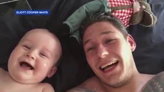 Baby Laughing Uncontrollably at Dad Will Make You Smile [upl. by Hedvah]