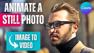 How To Animate a Still Photo in canva  Image to Video [upl. by Atsillac]