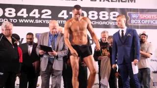 JAMES DeGALE V BRANDON GONZALES  OFFICIAL WEIGH FROM WEMBLEY  FROCH v GROVES 2 [upl. by Agate]