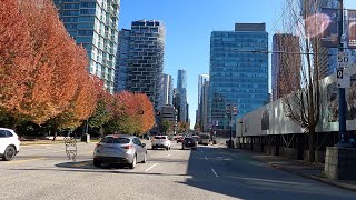 West Van to Vancouver City in British Columbia Canada  Driving to Downtown  Autumn Beauty [upl. by Cesaria891]