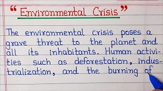 Environmental Crisis  Essay On Environmental Crisis  The Environment Crisis essay  PLS Education [upl. by Pfeifer]